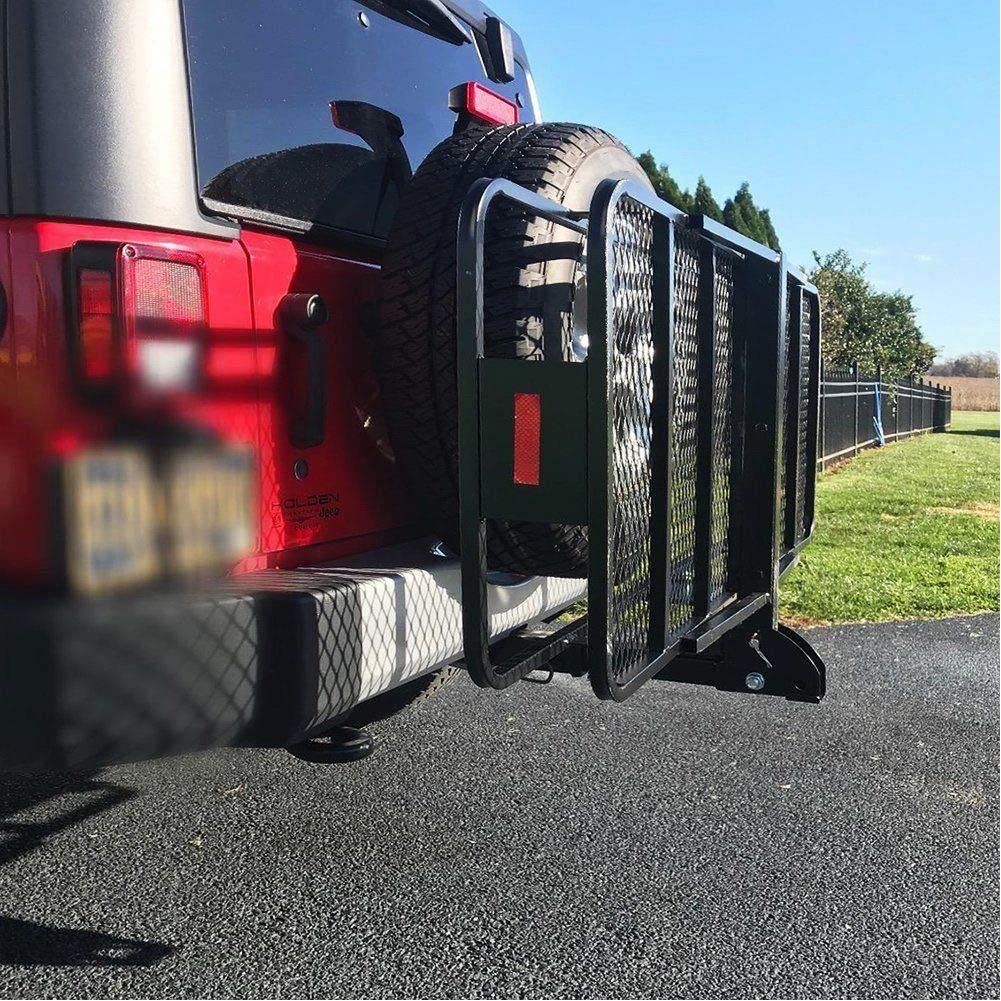 Luggage Carrier for RC Roof Model Truck Luggage Compatible with Axial Traxxas and Scale RC Crawler Cars Hitch-Mounted Racks, Cargo, Basket,