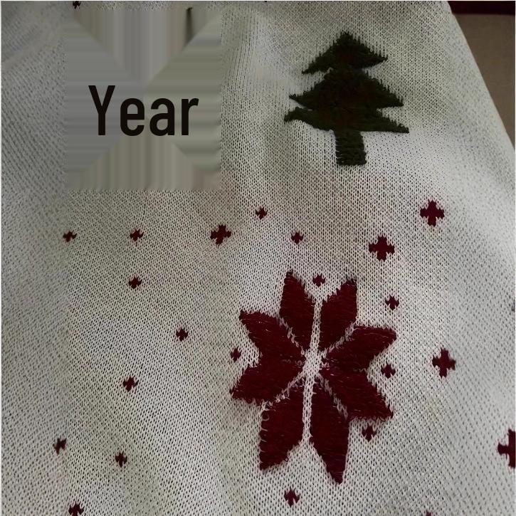 2026 Winter Snowflake Christmas Tree Print Women's Loose Knit Sweater