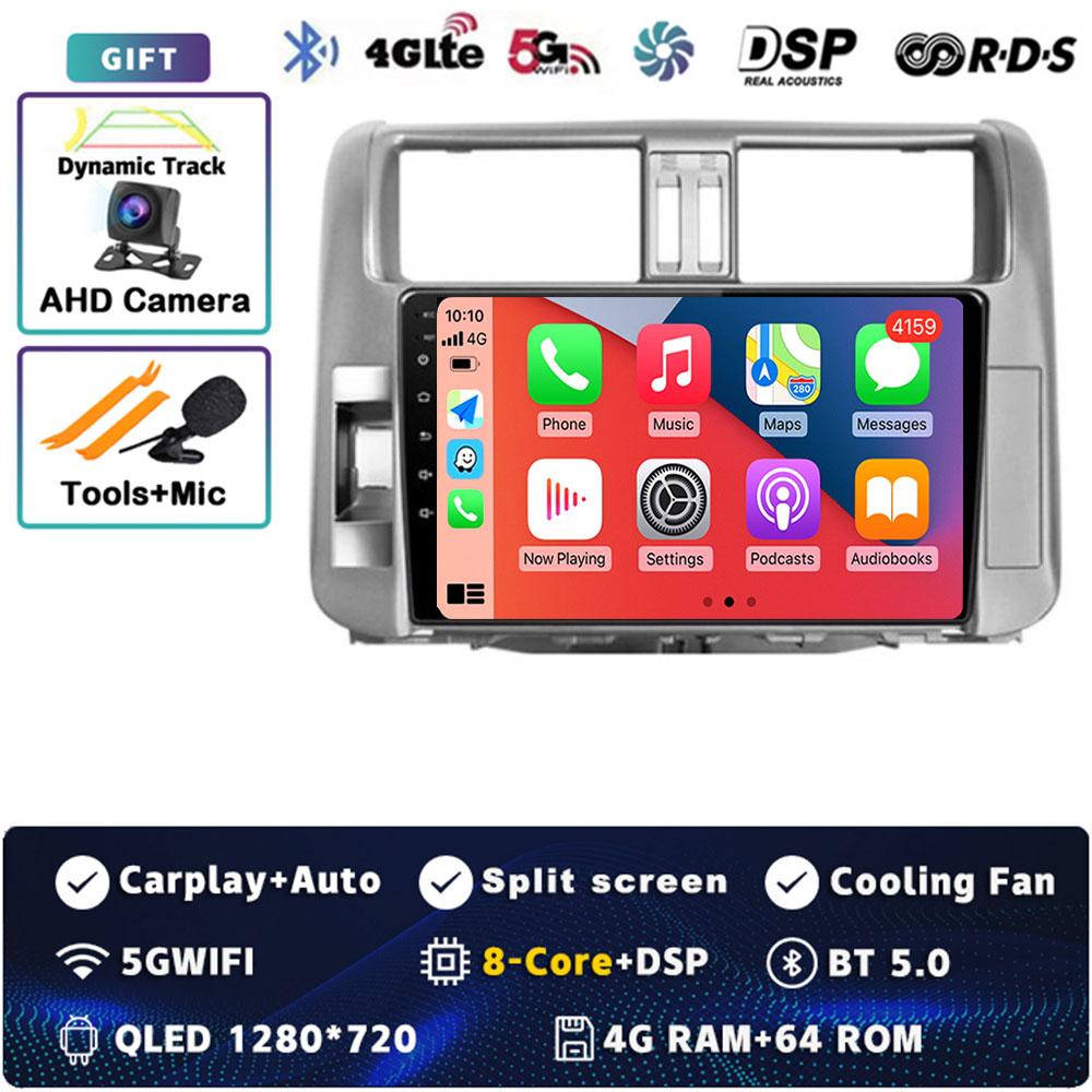 Android 14 Carplay Car Radio For Toyota Land Cruiser Prado 150 2009- 2013 Multimedia Video Player Navigation GPS Stereo 2Din DVD