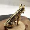 Brass Lucky Wolf Dog Ornaments for Fortune and Prosperity - Classical Desktop Tea Pet Copperware.