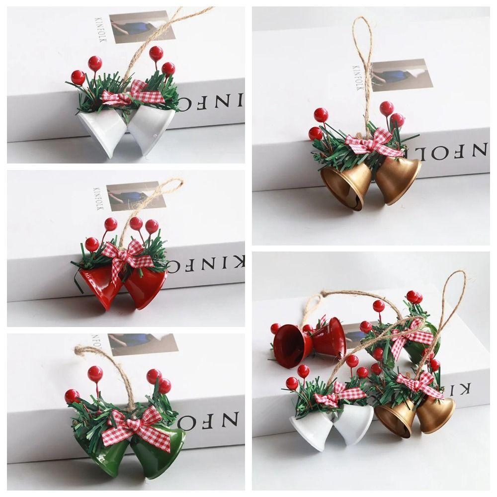 

Jingle Christmas Bell Ornaments Iron Craft Xmas Drop Ornaments Gift зелёный