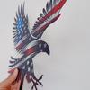 4th of July Garden Stake Stars And Stripes Eagle Yard Art Stake Patriotic Outdoor Decoration with Ground Stake for Flower Bed Lawn