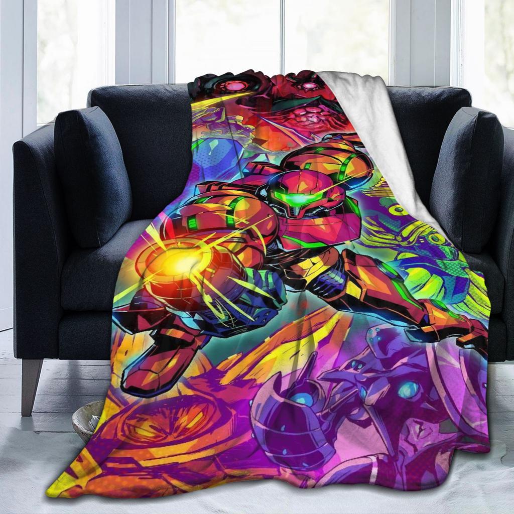 Metroids Hero Game Blankets Flannel Vintage Breathable Throw Blanket for Bed Sofa Winter