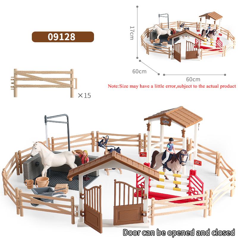 Oenux Model Konia Farmowego Wyścigowego Figurki Akcji DIY Jeździectwo Jeździec Zwierzęta Figurka Śliczna Edukacja Kolekcja Zabawka dla Dzieci Prezent