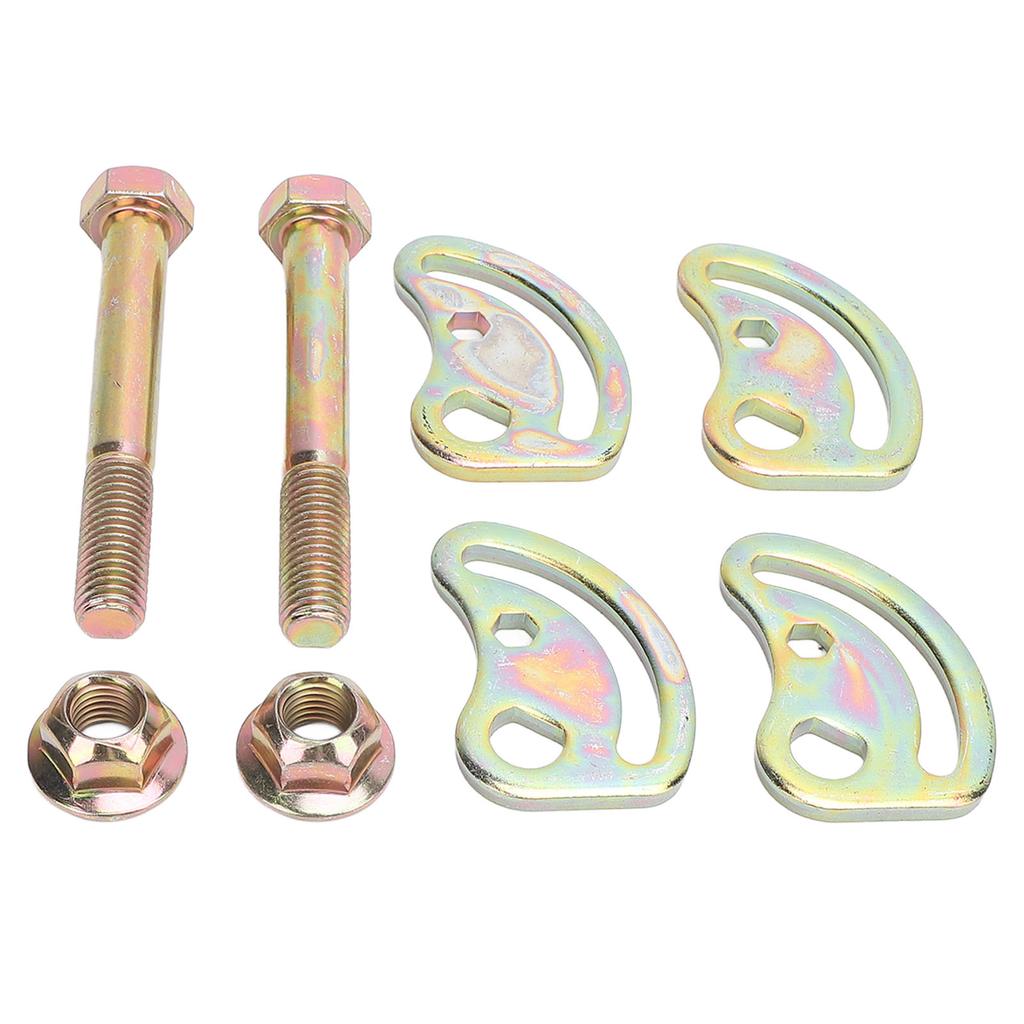 2PCS Upper Control Arm Camber Kit Iron +  1.5 Degree Camber Bolt Adjusting Kit Replacement for XL 1500 2500 Plated Color