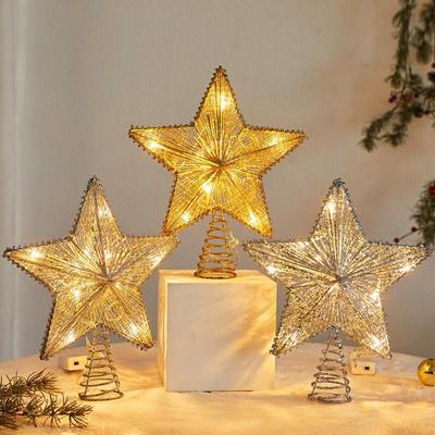 Christmas Tree Top Star, a 3D Five-Pointed Star Decoration for Christmas Scenery
