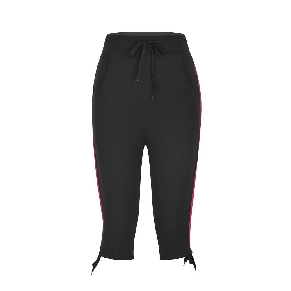 Bayan Günlük Moda Düşük Katlı Kırpılmış Pantolon Sıska Günlük Pantolon Eşofman Altı