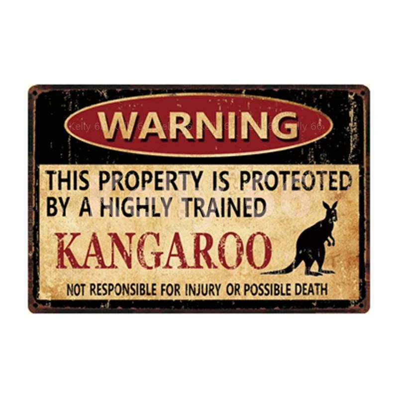 [ Kelly66 ] Warning Koala Rabbit Snake Chickens Elephant Bear Metal Sign Home Decor Bar Wall Art Painting 20*30 CM Size Dy151