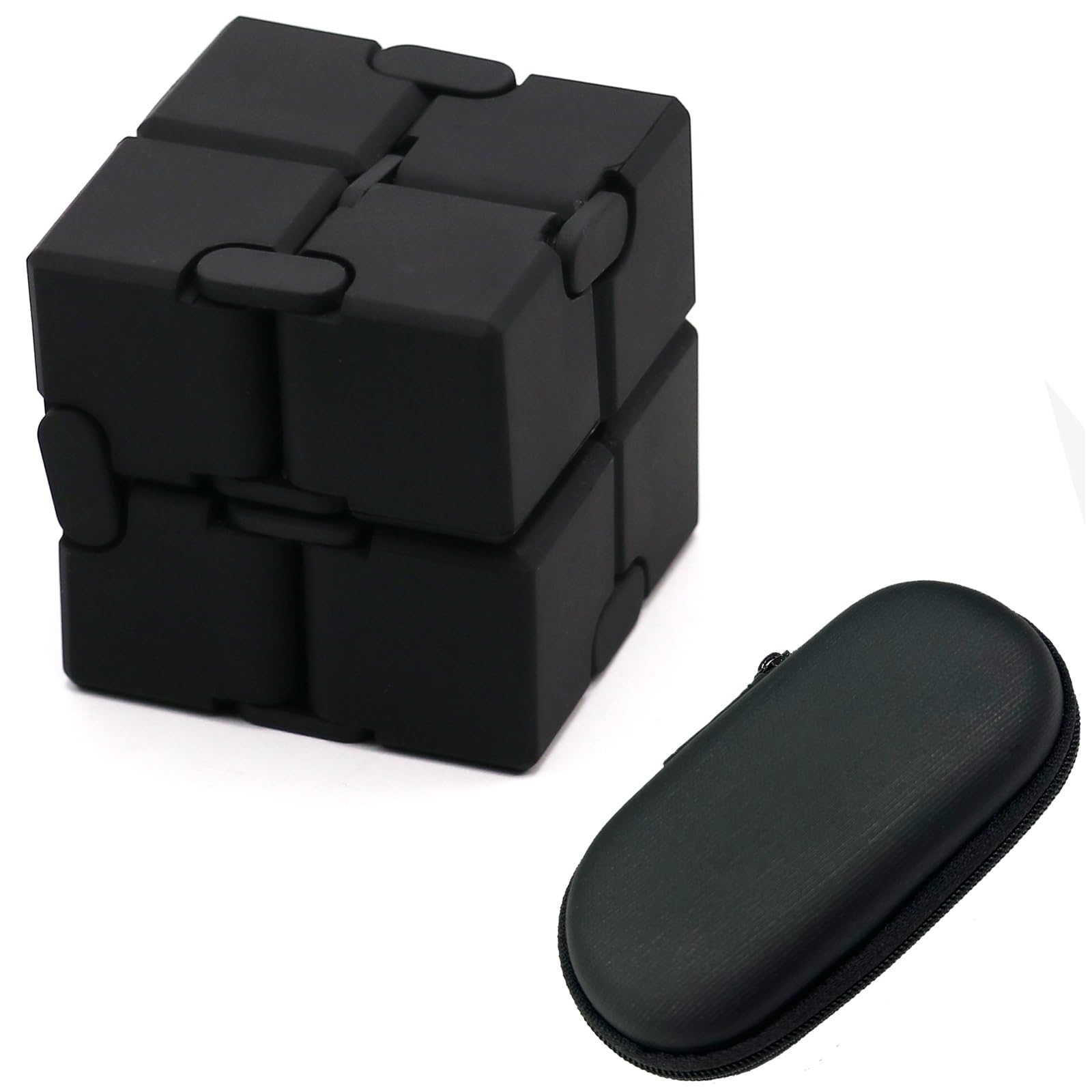 

7JI Cube-Shaped Fidget Cube, Fidget Toy, Gadget for Time Killer, Adult EDC, Stress Relief, Christmas Gift, Black