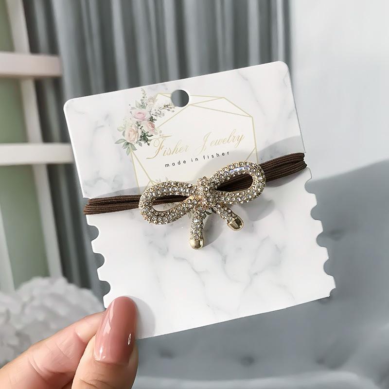 Korean Elegant Rhinestone Flower Scrunchies Women Girls Elastic Hair Rubber Bands Accessories Tie Hair Ring Rope Headwear