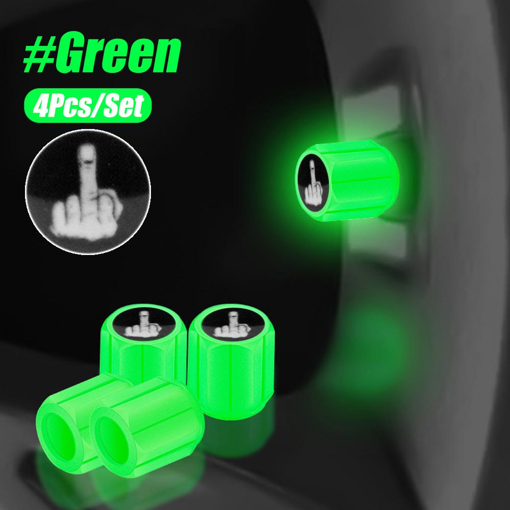 Fluorescent Tire Valve Stem Caps, Luminous Auto Wheel Air Valve Cap,Universal Decoration Accessories for Car/Bike/Motorcycles