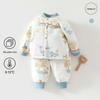 180g Thickened Baby Autumn/Winter Belly-Protecting Warm Outfit: Padded Top & Pants Set