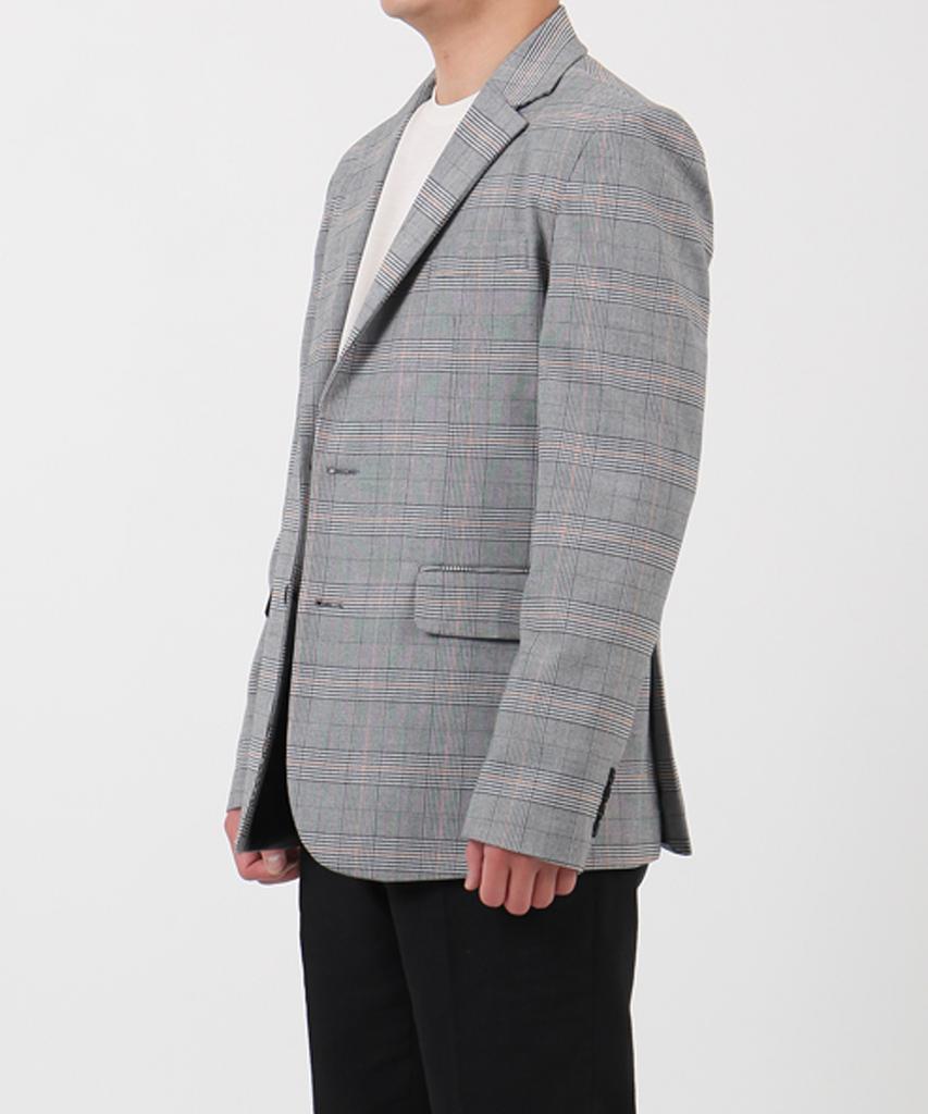 Paletot Glen Check Single Blazer_Grey