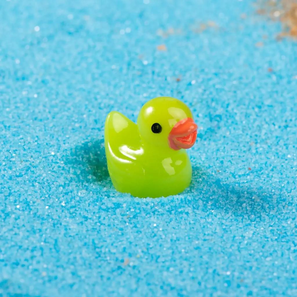 5-20pcs Luminous Micro Landscape Duck Ornaments Handcrafts Small Cute Mini Resin Yellow Duck DIY Resin Dollhouse Decoration