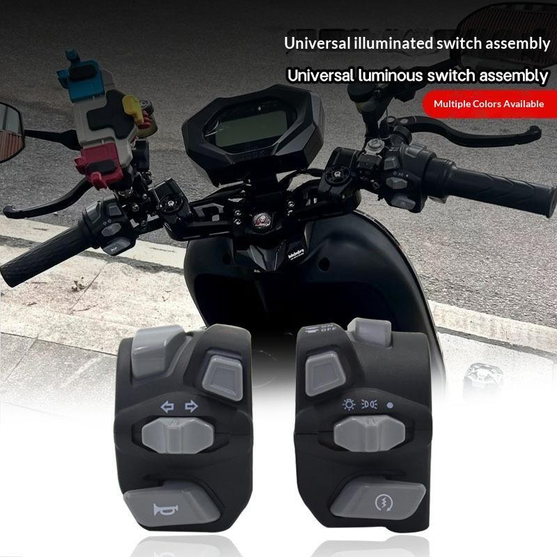 1Pair Universal Motorcycle Handlebar Control Switches Durable Abs Housing Multifunction Buttons For Dirt Street Bike Modificati