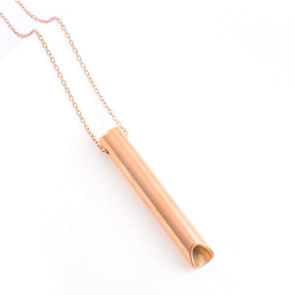 Meditation Stressabbau Edelstahl Angst Atmungskette Achtsamkeit Pfeifenanhänger mit Kette Yoga Ritualschmuck