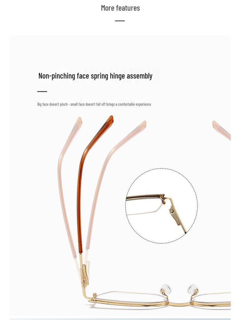 Color-Changing Anti-Blue Light Retro Cat-Eye Glasses with Metal Frame