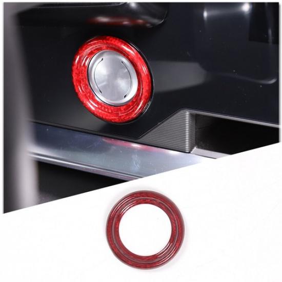 Red Carbon Fiber Push To Start Button Cover Trim For Corvette C8 (Outer Ring)