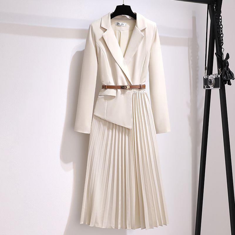 2026 Autumn Women's French Suit Dress: Elegant, Slimming, Long Sleeve Skirt