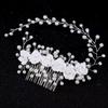 1Pcs Hair Accessories Made Hair Color Pearl Wedding Hair Combs For Bridal Flower Headpiece Women Hair Ornaments Jewelry