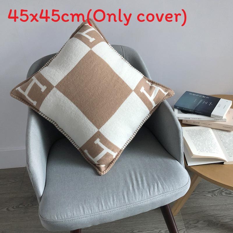 Modern H Letter Throw Pillow Cover With Striped Fabric For Home Decor