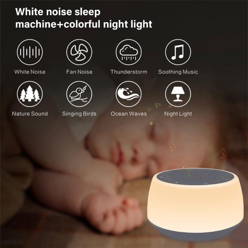 Portable Baby Sleep Machine Desktop White Noise Sound Machine for Baby Sleeping Soothing Sounds 15/30/60/90/120min Timer