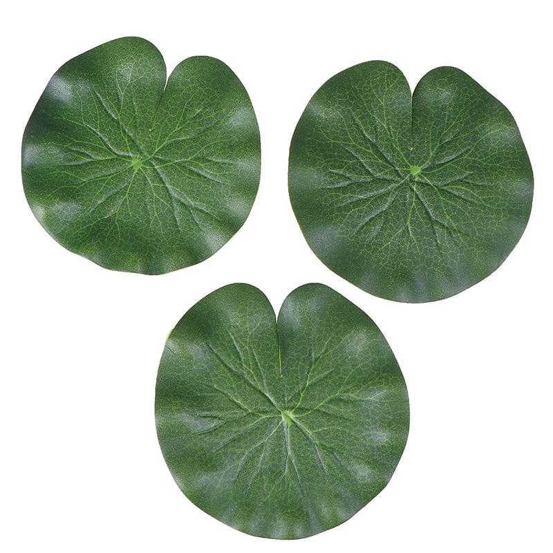 Pack Of 9 Artificial Floating Foam Lotus Leaves Water Lily Pads Ornaments Green