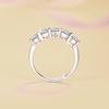 TK 925 Sterling Silver PT950 Classic Moissanite Princess Stacking Ring