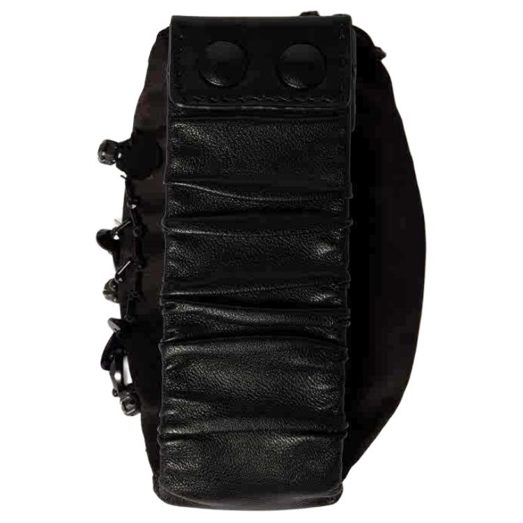 MIU MIU Metal Letter Logo Zipper Satin Mini Clutch Women Clutch Black 5IB504_2DOE_F0002