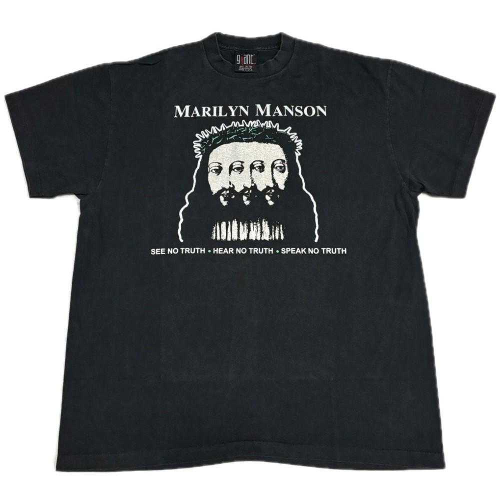 Vintage 90s Marilyn Manson Believe Tour XL Single Stitch Giant T-Shirt REPRINT