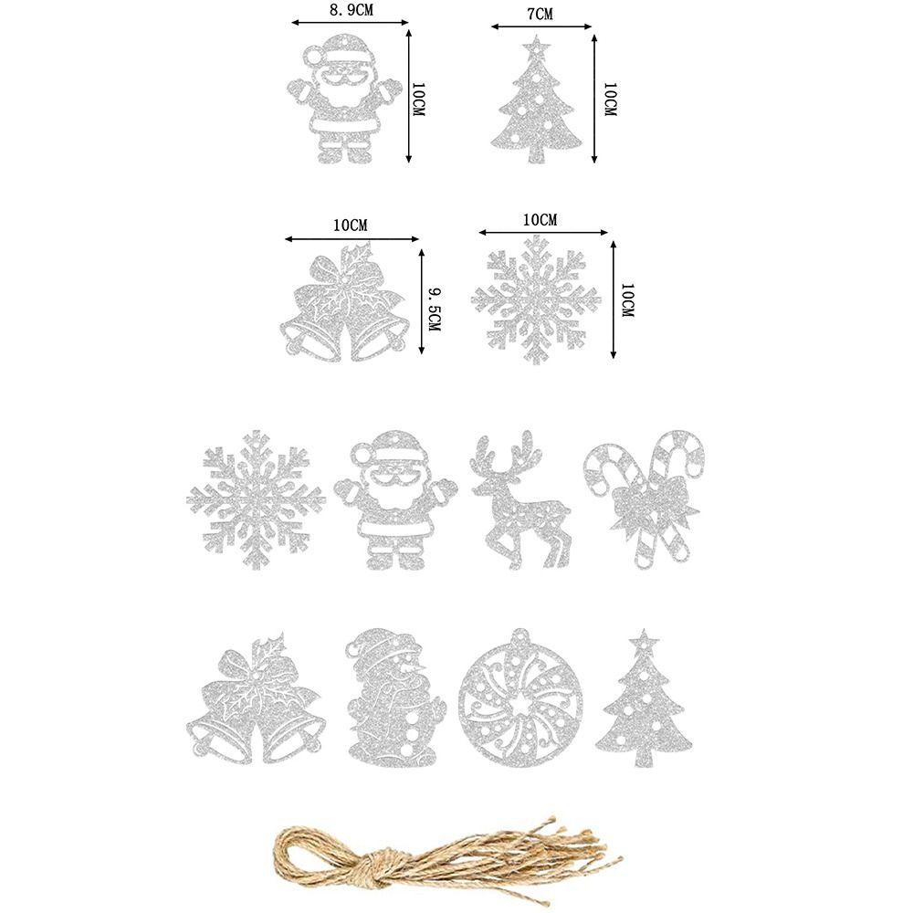 24pcs Creative Christmas Tree Pendant Silver Hanging Ornament Christmas Decoration Tags  Wedding