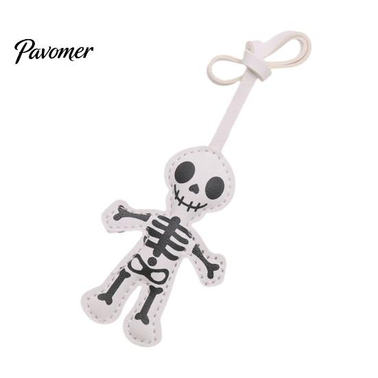 Gothic Skeleton Hanging Ornament Halloween Faux Leather Decoration, Black White Decoration Ornament, Double-sided Decor Pendant Dark Style