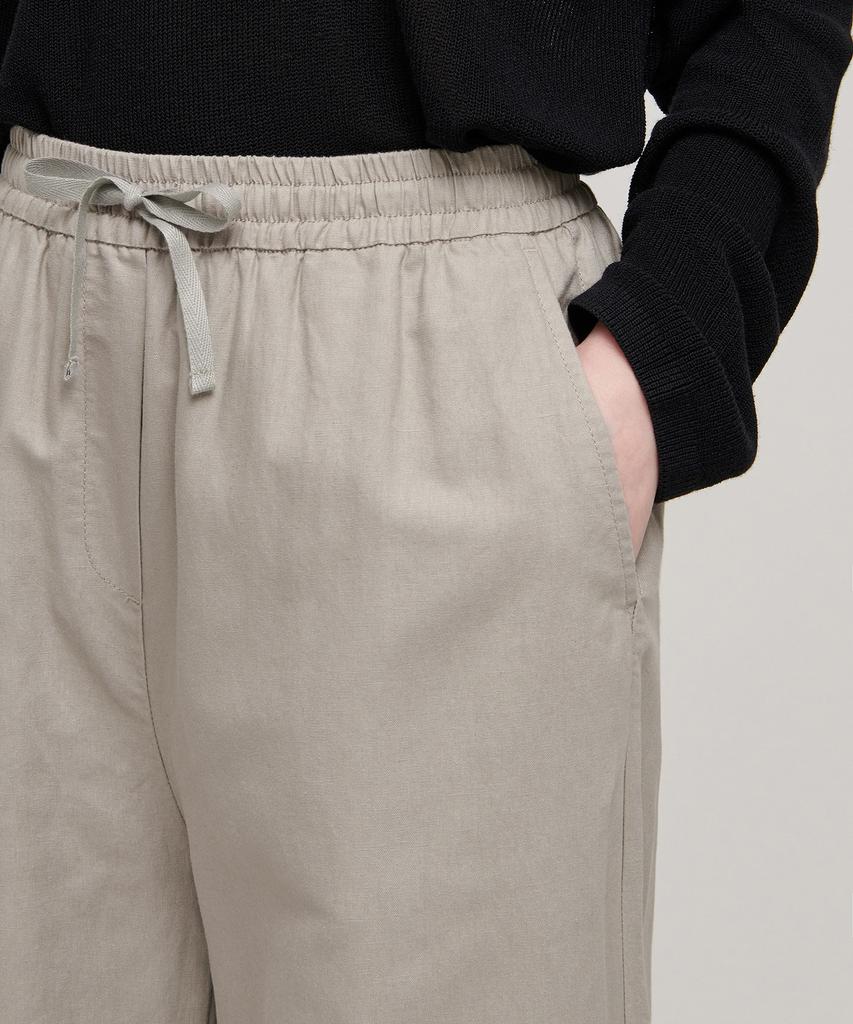 MUSINSA STANDARD WOMAN Women'S Cotton Linen Wide Elastic Waist Pants [Beige]