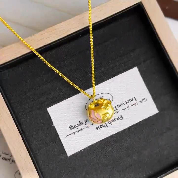 

Золотий Кулон-Намисто Фортуна Короп Лотос - Стиль Китайської Національної Хвилі Pendant [Chain Not Included]