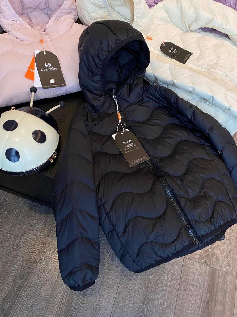 Children's Lightweight Wavy Down Jacket - 90% Duck Down, 2026 Autumn/Winter Collection, Medium/Large Student Sizes, Thin Style.