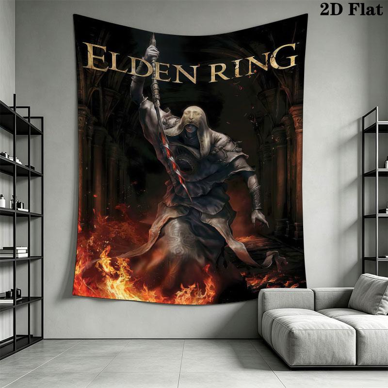 Elden Ring Crown Wall Hanging Printed Fabric Blanket Decorative Tapestries for Bedroom Living Room Home Decor