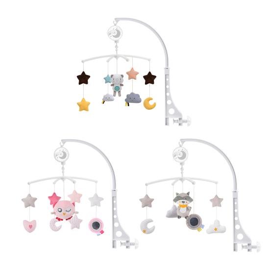 Baby Crib Mobile with Music & Rotating Toys Soft Plush Hanging Rattles for Newborns 0-3 Years Soothing Melodies for Nursery Stroller Bedtime