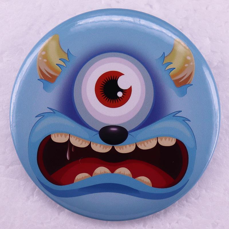 Blue One-Eyed Monster Cartoon Pin Badge