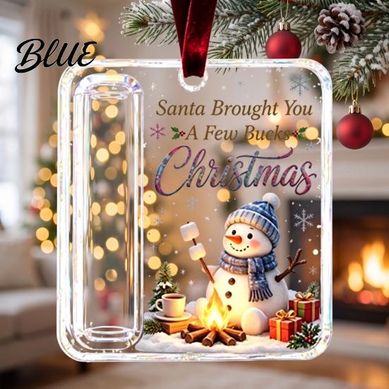 Acrylic Cash Surprise Pendant Christmas Money Holder Ornament Gift Hanging Decor with for Friends Festive Pattern Tree Giving Holiday Keepsake