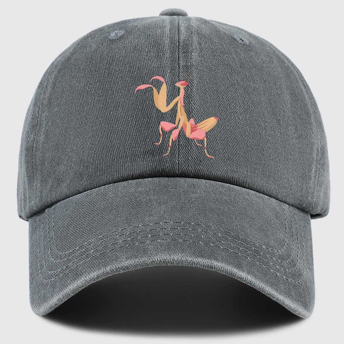 

1pc Mantis Print Baseball Cap Breathable Adjustable Snapback with Stylish Cartoon Design Perfect for Casual Outings One Size