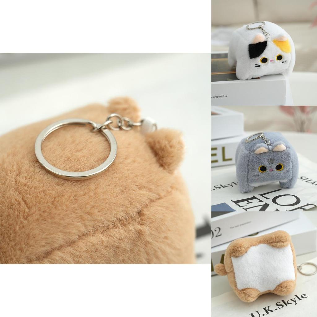 Soft Pp Cotton Cat Keychain Adorable Plush Kitty Bag Charm In Multiple Colors