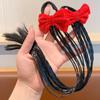 1/2pcs Cute Headwear Girls New Year Headdress Rubber Bands Children's Bow Wig  Birthday Gifts