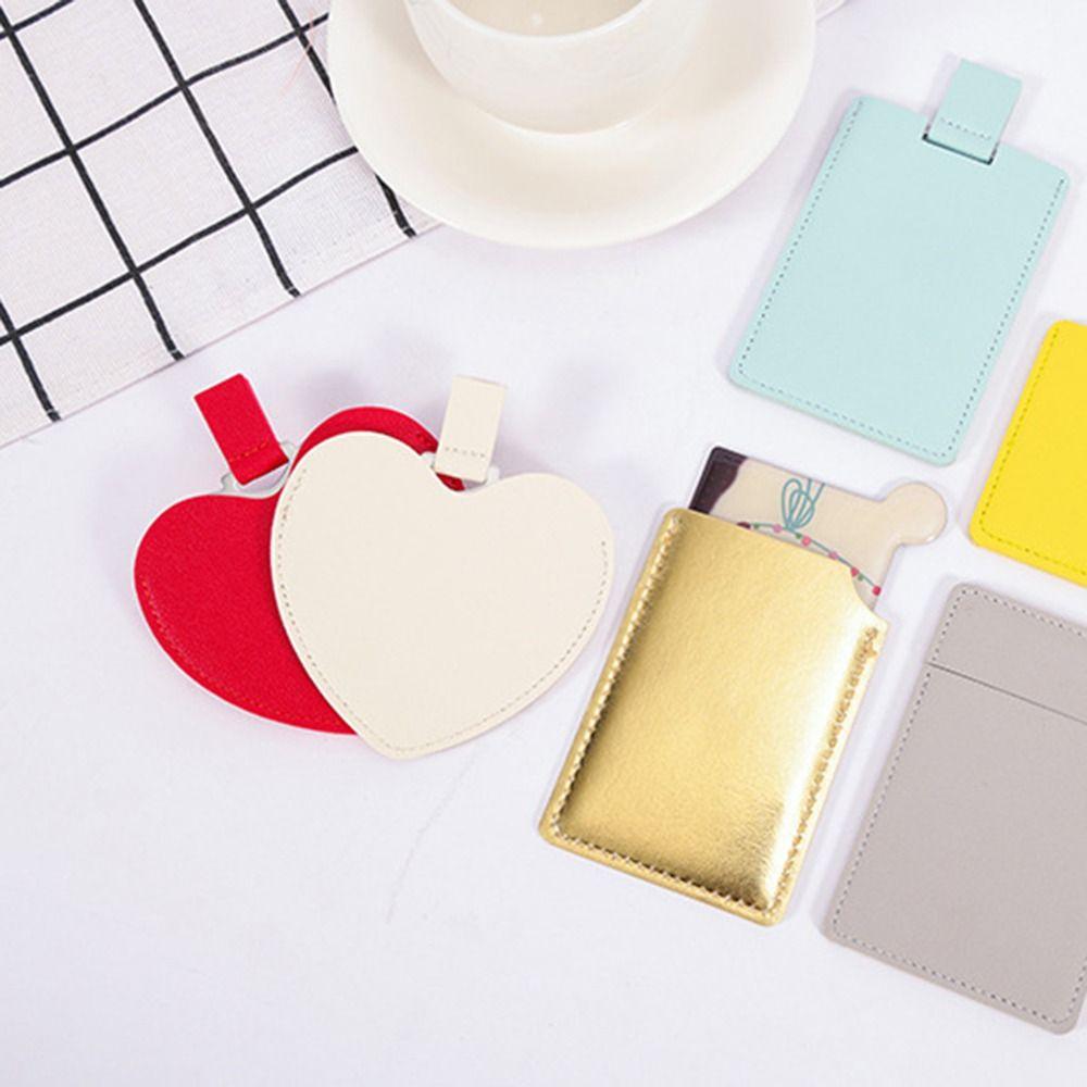 Cover Drop Resistant Cosmetic Mirror Stainless Steel Mirror Makeup Mirror Compact Pocket Mirror