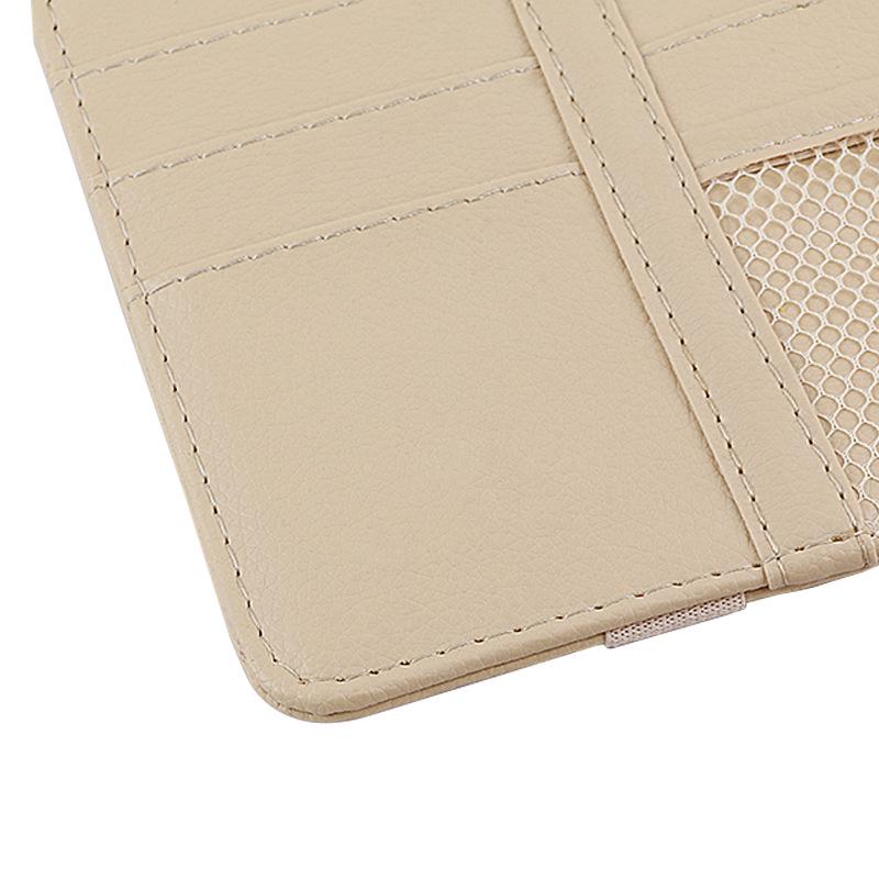 Auto Sonnenblende Aufbewahrungstasche PU Leder Mehrfachtaschen Sonnenblenden Organizer Box Auto Brillenhalter Kartenhalter Aufbewahrungstaschen