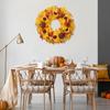 Autumn Wreath Beautiful Faux Maple Leaves And Pumpkins For Thanksgiving Home Dcor