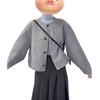 Women's Petite Gray Wool Coat - Hepburn Style for 2025 Autumn/Winter