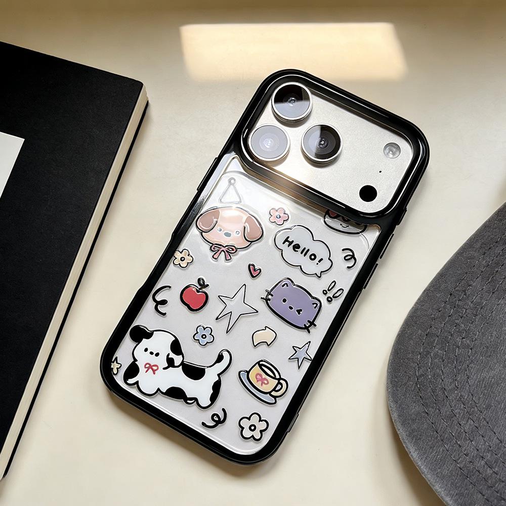 

Transparent Dog & Cat Story Case for iPhone 15/14/13 Pro Max - Anti-Fall iPhone 14 Pro