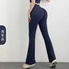 Yoga Pants Nude Flared Pants Hip Lift High Waist Pocket Sports Fitness Pants Sports Fitness Trousers Leggings Outer Wear
