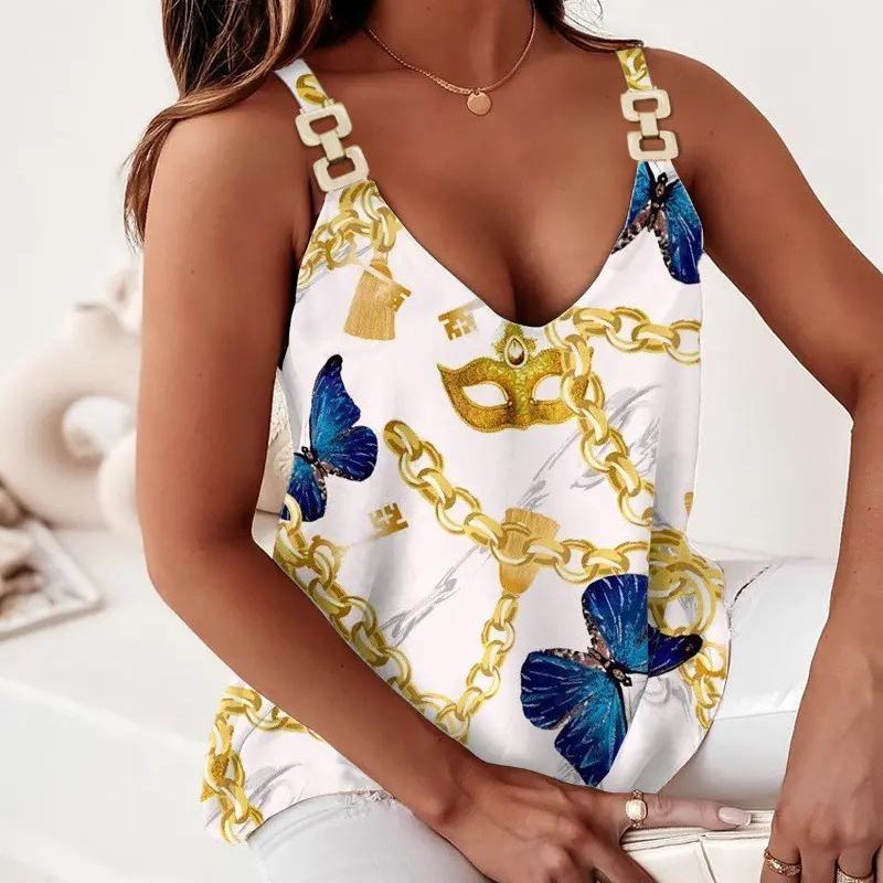 BITCED Dámské letní dámské tílko bez rukávů s potiskem Cami