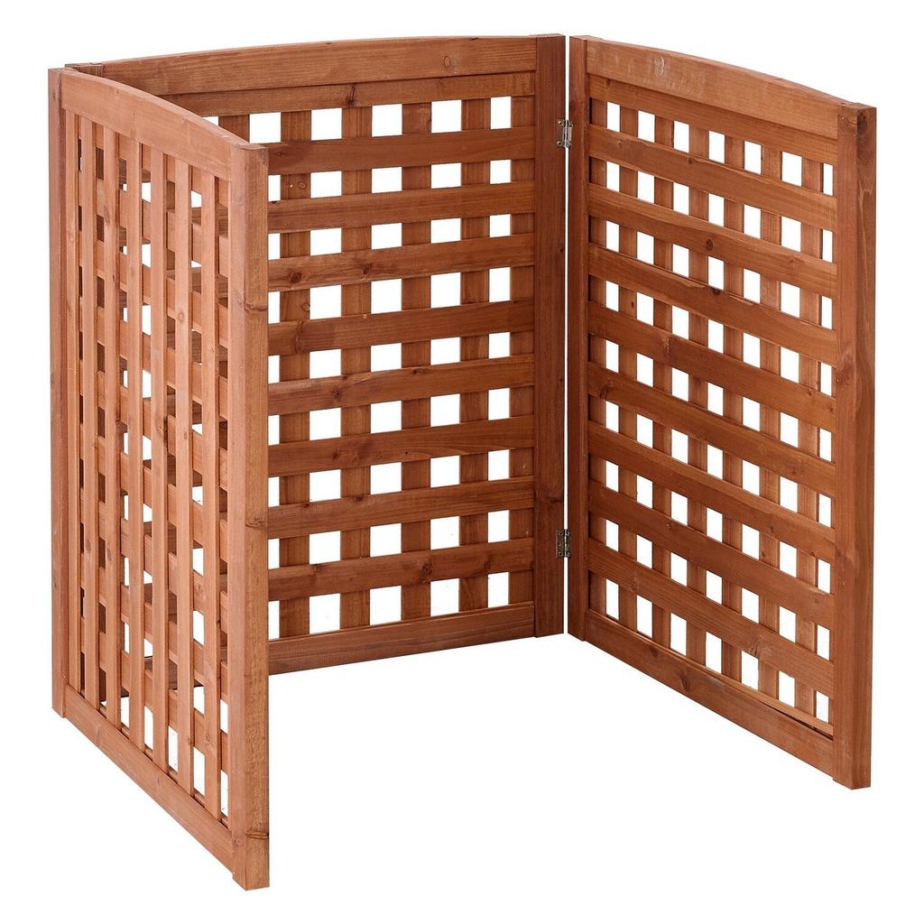Wooden Privacy Fence, 810 X 960 Mm Air Conditioner Fence, 3 Panel Solid Outdoor Wood Privacy Screen with Adjustable Angle, Hinge-Reinforced Structure,